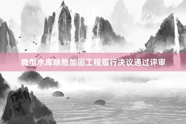 微型水库除险加固工程履行决议通过评审